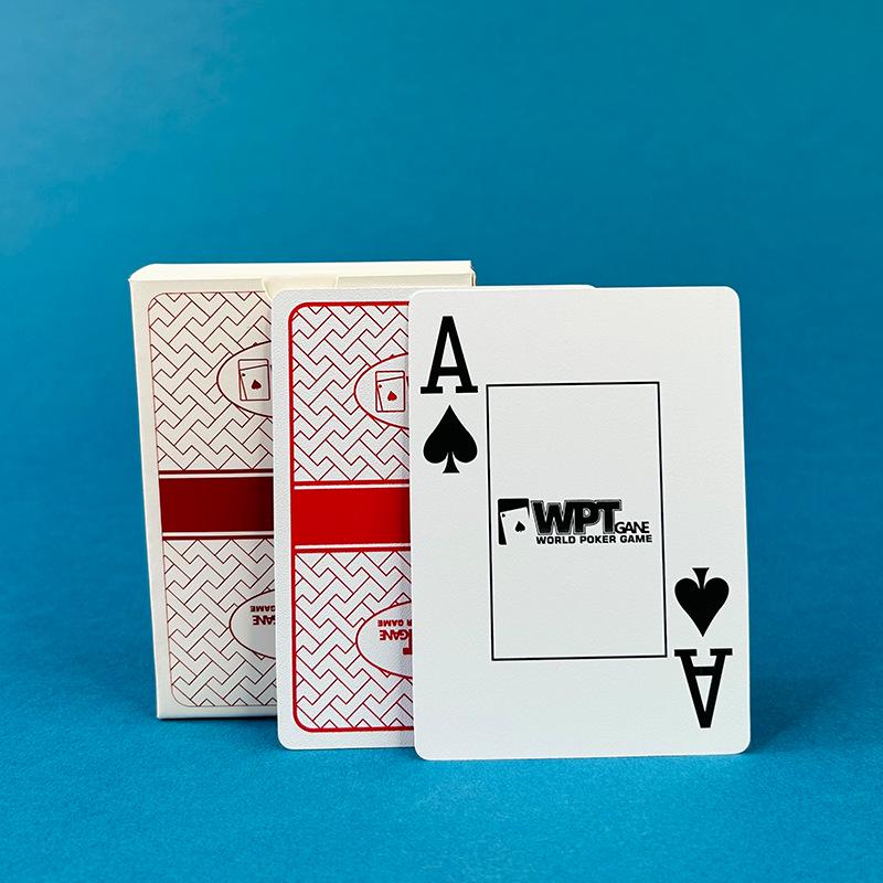 WPT Texas Hold em Poker Waterproof Large Print Frosted PVC Playing Cards - Durable, Fold-Resistant, Customizable