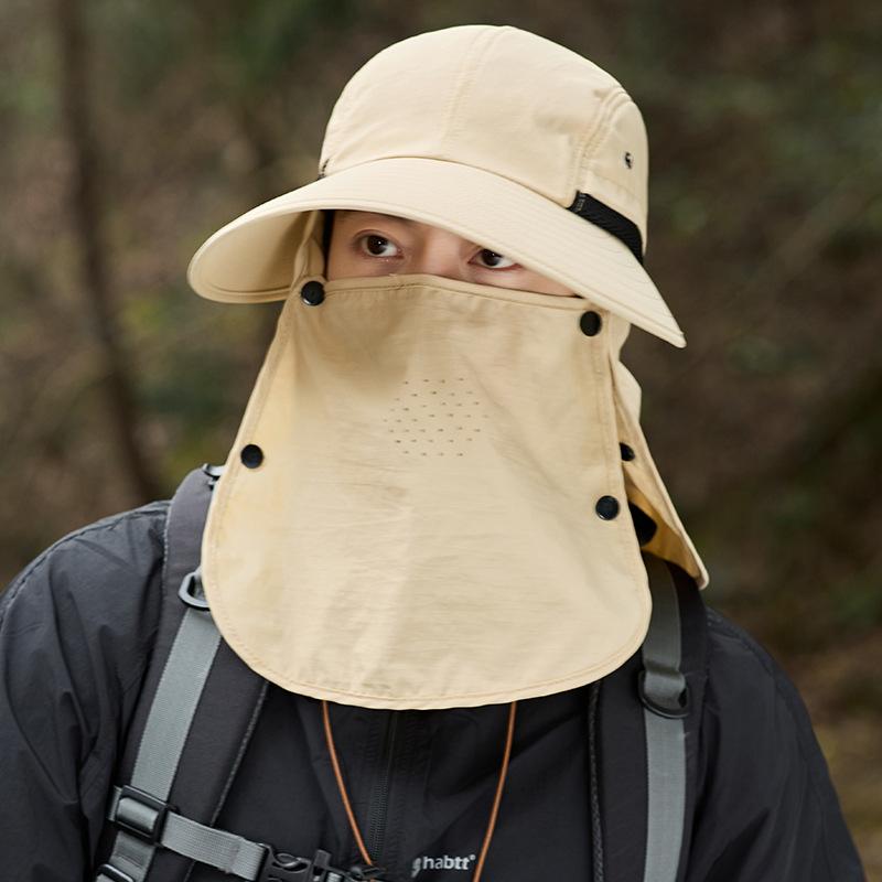 

Summer bucket hat men s mountaineering breathable quick drying sun hat big brim shawl neck protection sun protection hat children One Size