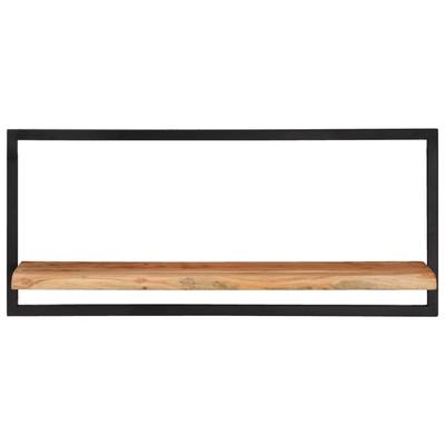 Wall Shelves 2 Pcs. 80 X 25 X 35 Cm Solid Acacia Wood and Steel