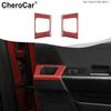 Rear Inner Door Storage Box Cover Trim Decor For Ford F150 21+ Red Carbon Fiber