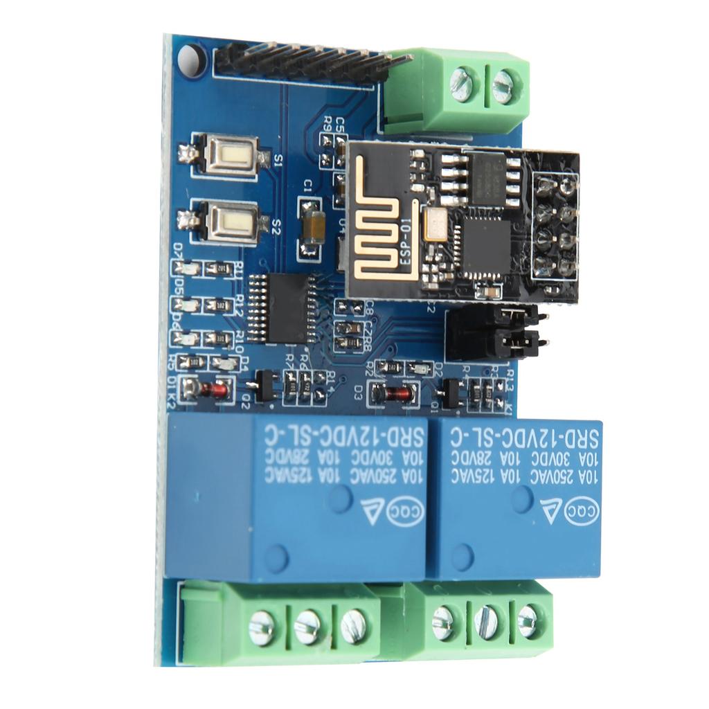 2?Way WiFi Relémodul for Android Mobiltelefon APP Trådløs Fjernkontrollbryter 12V ESP8266