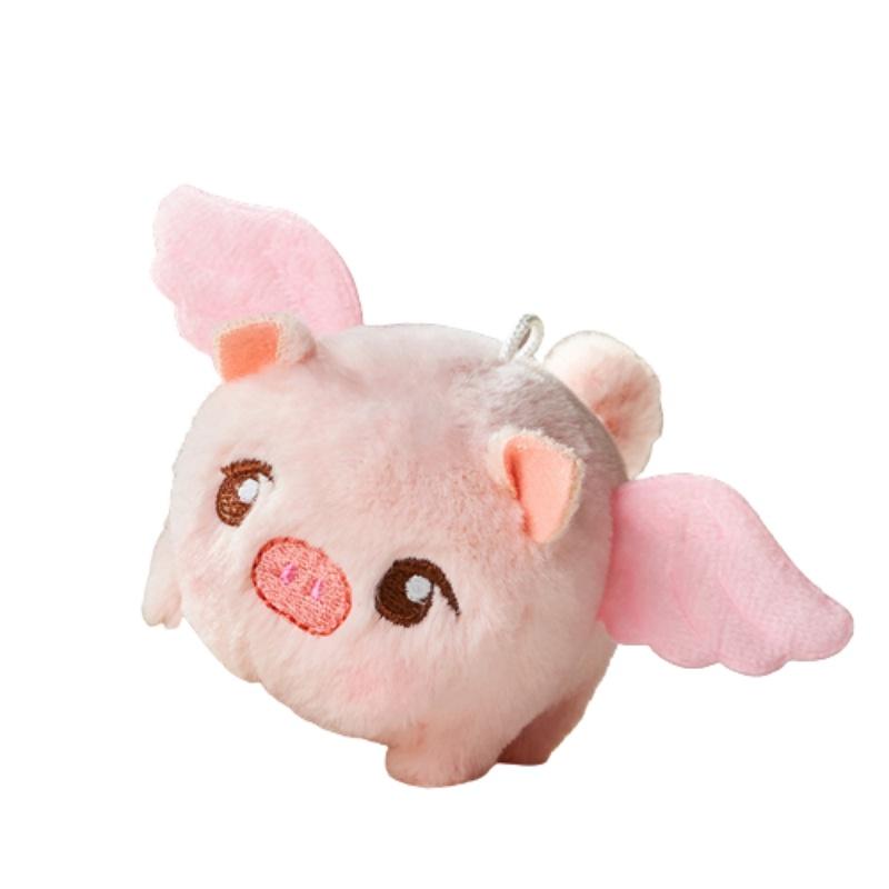 Adorable Plush Flying Pig Pendant- Perfect Car Key Ornament For Girls With Vibrating Wings And Tail!