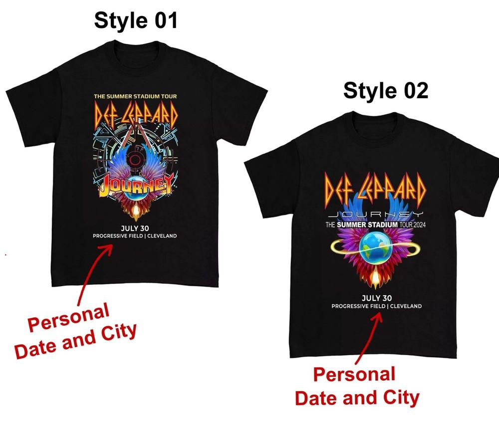 Def Leppard And Journey Summer Stadium Tour 2024 Shirt  Custom Date Tour Shirt Unisex T-Shirt S