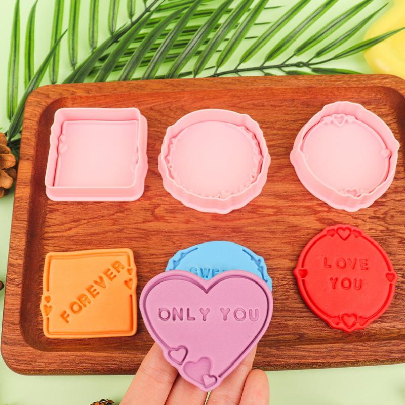 1/4Pc Cake Shop/hotel/home Baking 3D Valentine's Day Wedding Cookie Cutter Biscuit Mold Cookie Mould Stamp Party DecorBakingTool