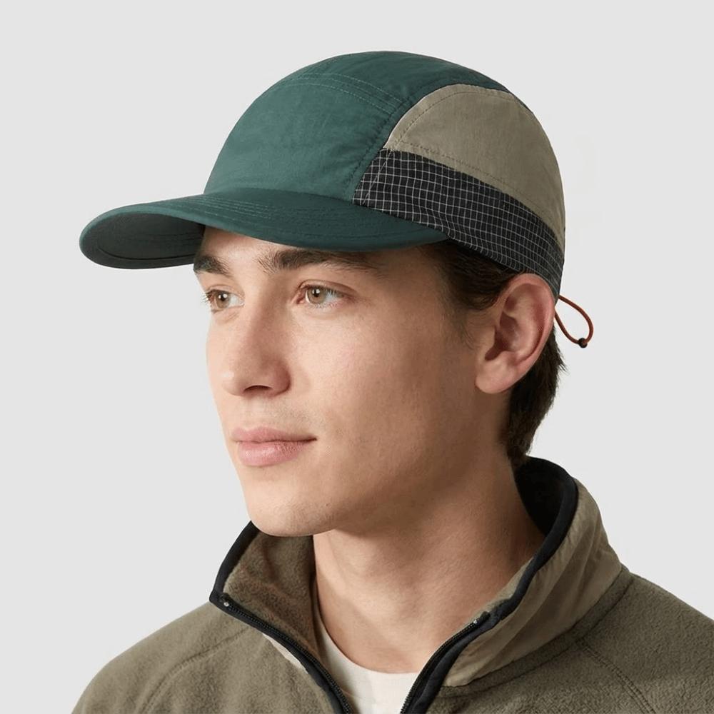 Color-Blocked Quick-drying Baseball Cap Soft Brim Plaid Running Caps Breathable Peaked Cap Sports