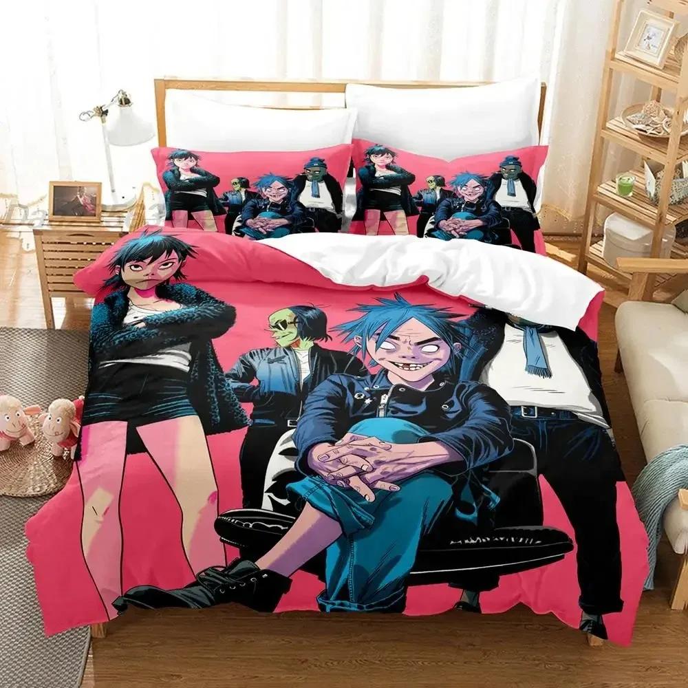 Gorillaz Bettwäsche Set Einzelbett Twin Full Queen King Size Bettset Aldult Kind Schlafzimmer Bettbezug Sets 3D Druck Spiel Bettlaken Set