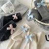 5 Pairs of Women's Autumn and Winter Sweat Absorbing and Warm Woolen Bow Mid  Top Stack Socks