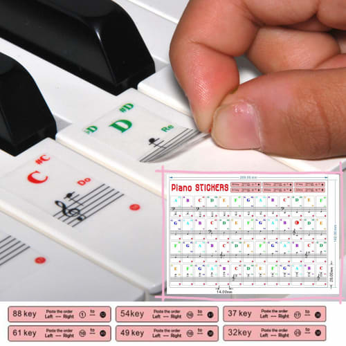 A-Flat Piano Scale Stickers, Full-Size Keyboard Scale Stickers for 32/37/49/54/61/88 Keys. These Stickers Stick Only To the White Keys, Creating a Cle