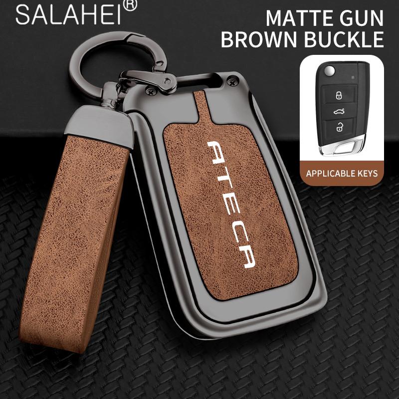 Zinc Alloy Car Remote Key Case Fob Cover Protective Holder Shell Auto Keychain Accessories For Seat Ateca Tarraco Leon Arona
