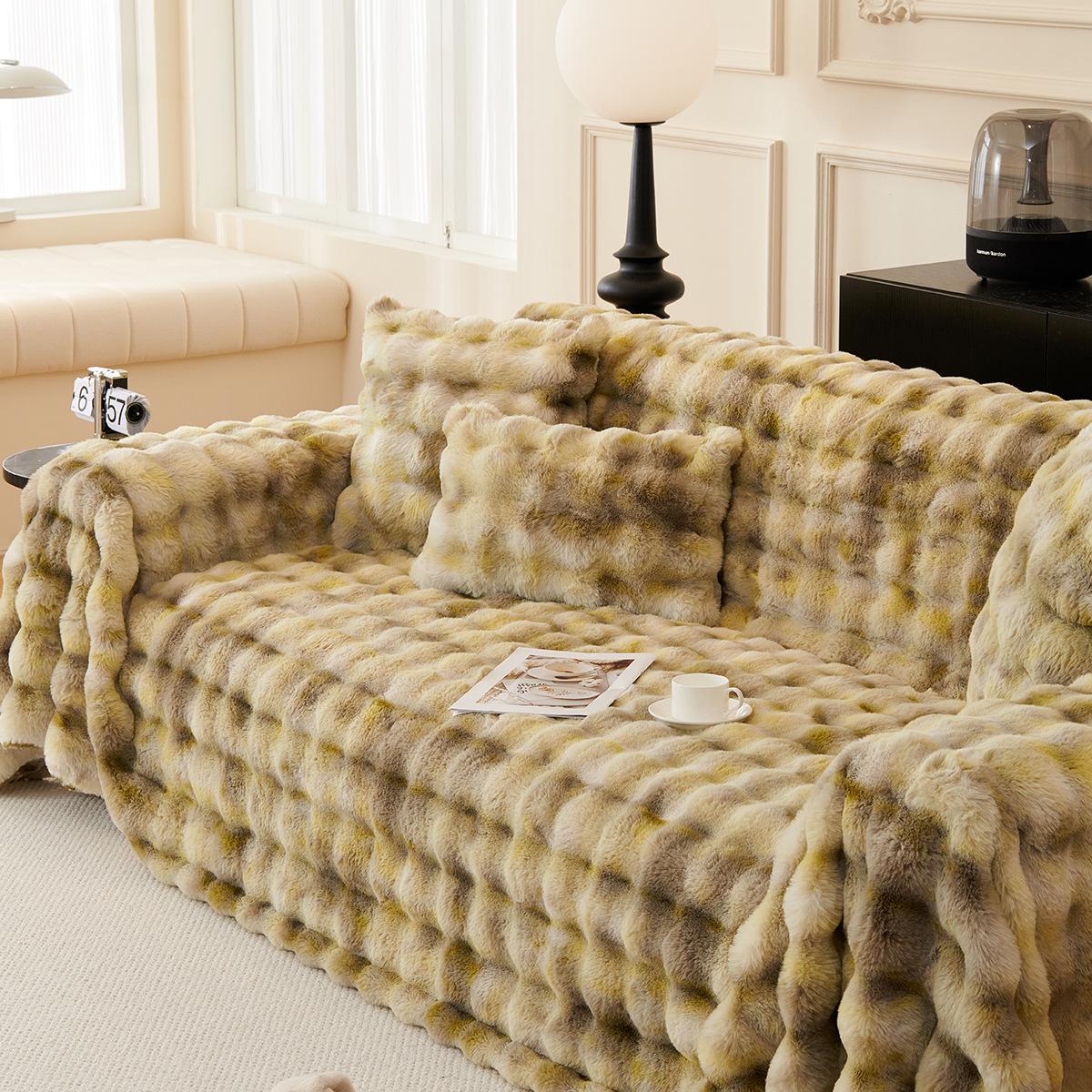 

Чехол для дивана из кашемира «Anti-Cat s Paw Bunny», полотенце, зимняя утолщенная флисовая подушка, одеяло, нескользящий чехол для дивана 180*130cm