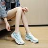 Women's Flying Fabric Air-cuhion Running Sneakers Summer New Breathable Hiking Shoes Trendy Lace-up Sports Tennis Training Shoes