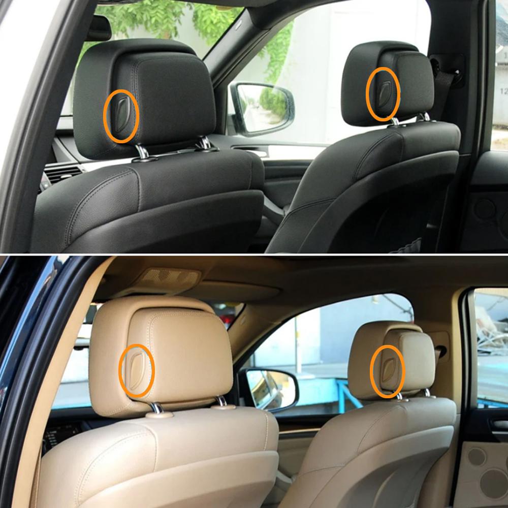Car Front Seat Beige Black Headrest Switch Button Spring Cover For BMW 5 7 5GT X5 X6 Series F10 F11 F01 F02 F07 E70 E71 E72