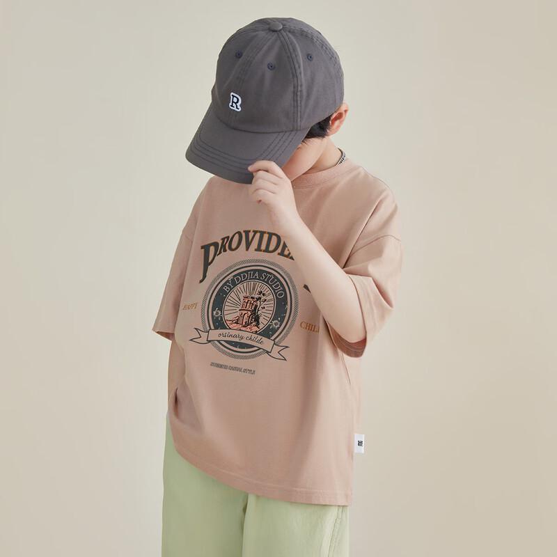 Boys  Summer Pure Cotton Printed Short-Sleeve T-Shirt 160