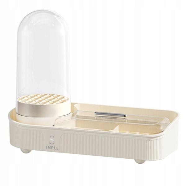 Ecarla Organizer Na Pędzle I Kosmetyki Obrotowy 33,5X28X14Cm Kremowy Cb69