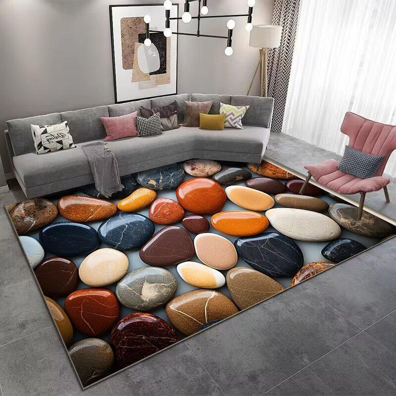 Europa Stil Kopfsteinpflaster Farbe Teppich Wohnzimmer Sofa Schlafzimmer Bettseite Arbeitszimmer Küche Eingangstür Läufer Rutschfest Modernes Dekor Matte