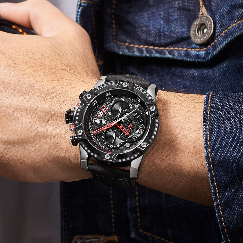 Megir Herreklokker Toppmerke Luksus Armbåndsur Mann Mote Vanntett Kronograf Sportsklokker Quartz Armbåndsur Reloj Hombre