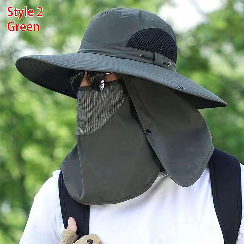 1Pcs Full Face Cover Fishing Hat Sun Cap Summer Hat Outdoor Anti UV Hiking Hat Women Men