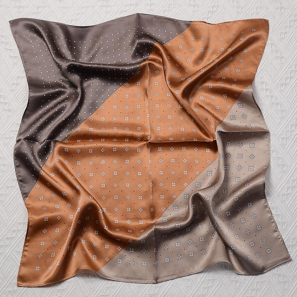 Silk silk scarf women's black Sigongge versatile 71cm square scarf high-end scarf small scarf summer retro