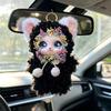 Soft Curly Fur Plush Hanging Ornament Cute Vinyl Face Big Eyes Pendant for Car Bag Key Decor Birthday Gift