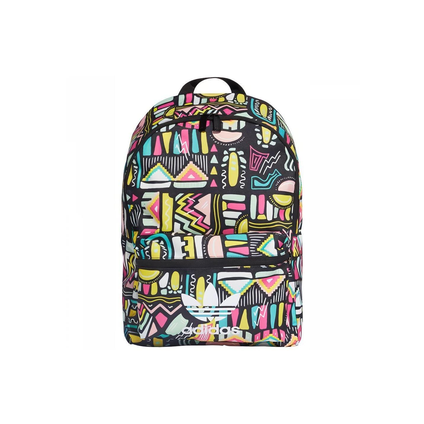Adidas Originals Geometric Pattern Printed Student Polyester Backpack Unisex Backpacks Colorful ED5895 Multicolor