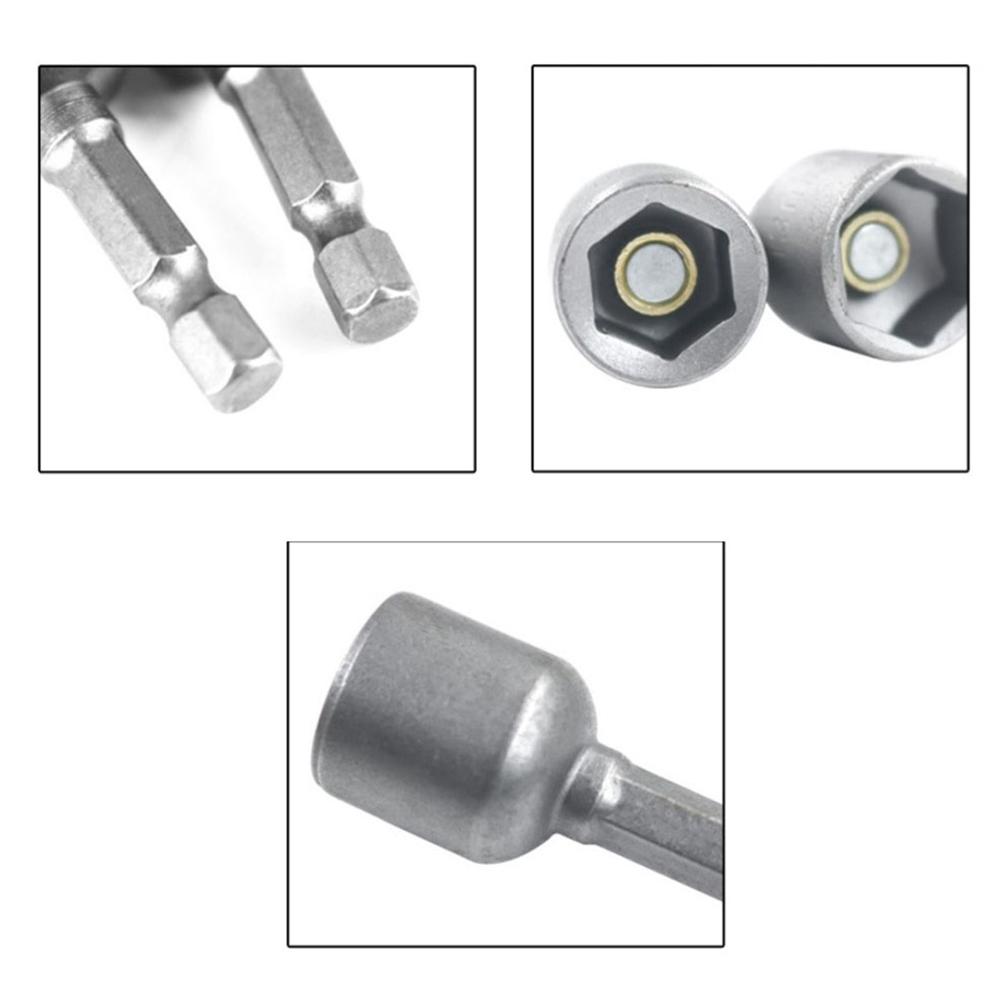 Gniazdo sześciokątne 1/4 cala, dodatkowa długość, stal chromowo-wanadowa, uchwyt wiertarski