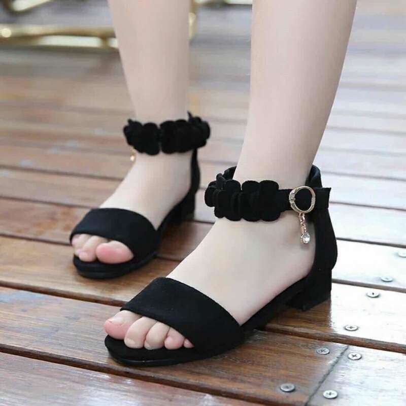 Girls sandals 2025 summer new Korean version medium and large children's little girl shoes children's high heels student princess shoes