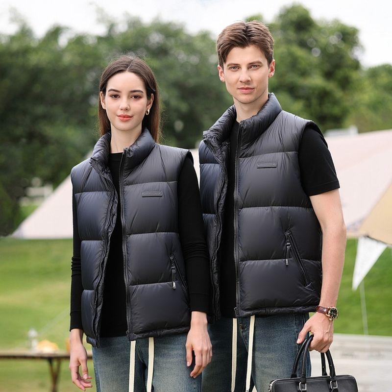 Trade Surplus Autumn and Winter Thickened Warm Stand-Collar Cotton Vest for Men and Women, Couple Style Trendy Brand Versatile Casual Outerwear