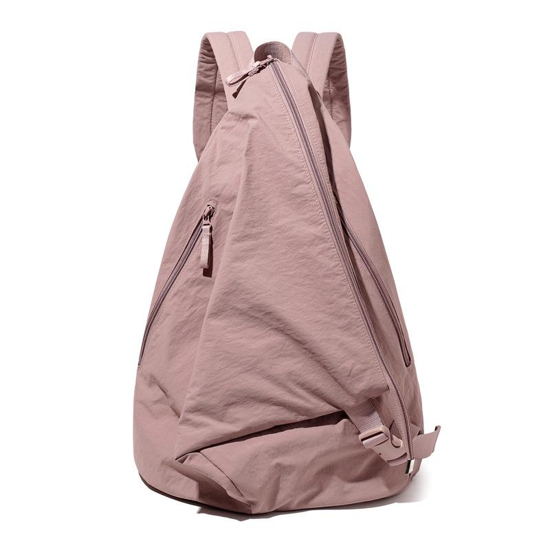 Women's Solid Color Backpack Men's Nylon Backpack Large Capacity Student Schoolbag