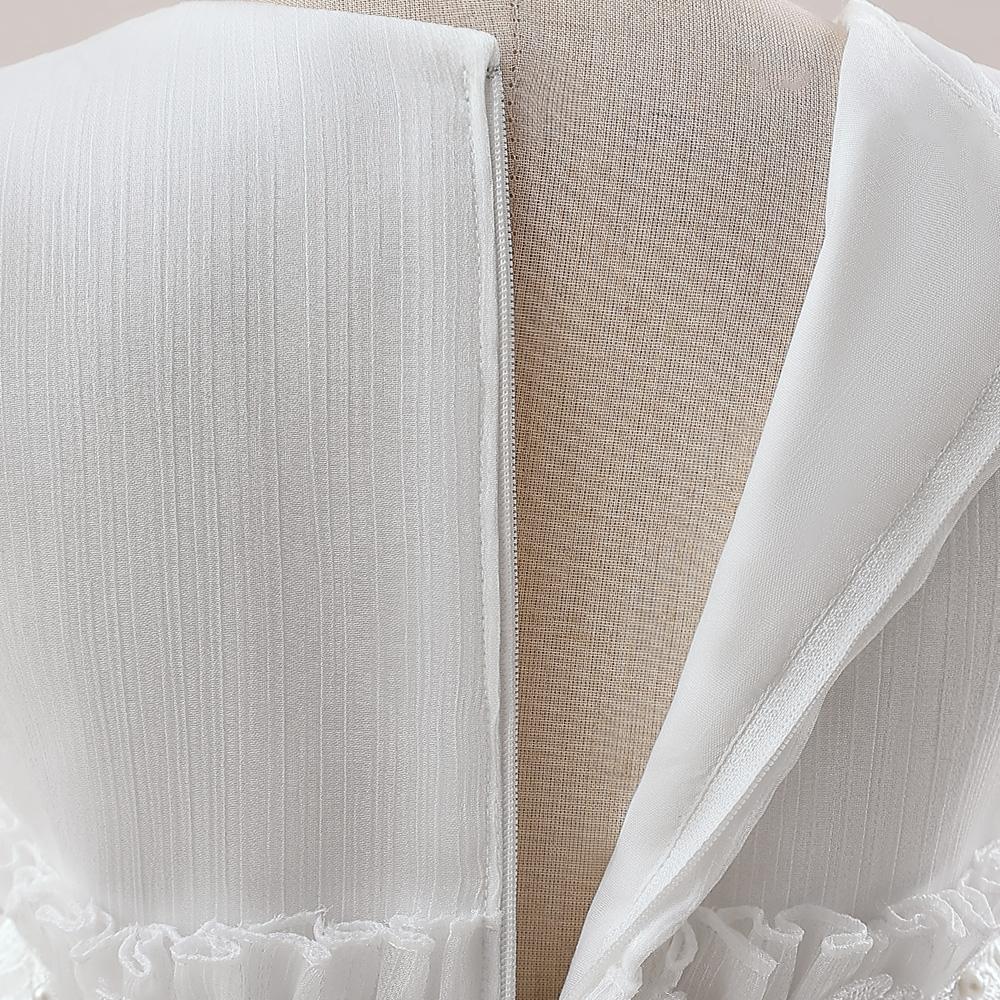 Letnie tiulowe druhny dziewczęce sukienki eleganckie białe wesele księżniczka dziecięca sukienka na bal urodzinowy dla dziewczynki kostium