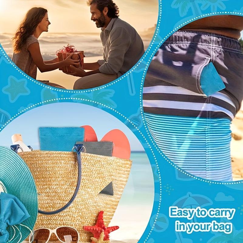 1pc Beach Sand Removal Bag Portable Sand Remover Glove Soft Reusable Cloth For Beach Camping Vacation Travel Outdoor Activities