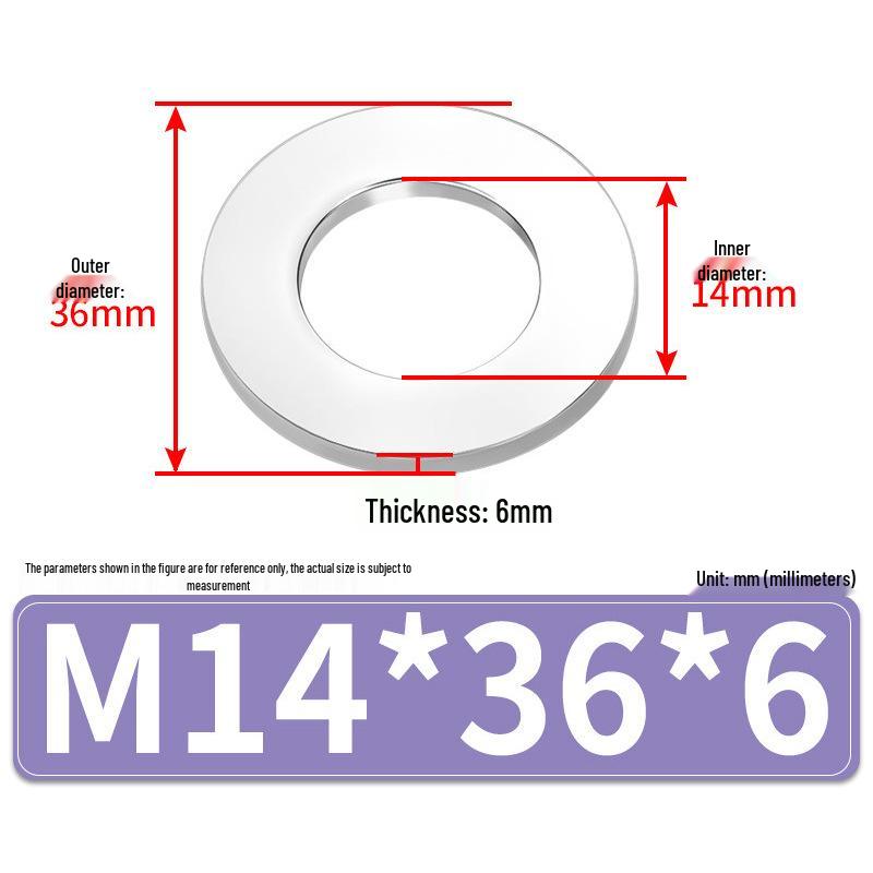 Jin Juntai Thick & Thin Stainless Steel Flat Washer, Round M10-M36
