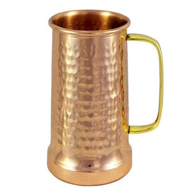 Hammered Copper Mug Cup with Brass Handle, Serve Ware Drinkware, 20 Oz