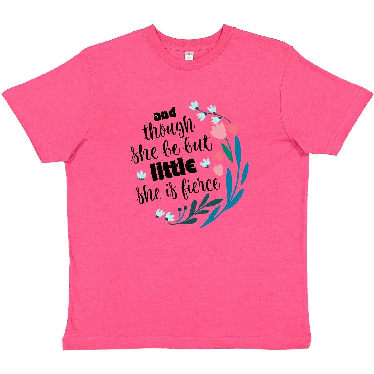 Inktastic Though She Be But Little Fierce Quote Youth T-Shirt Gifts Childs Girl 100