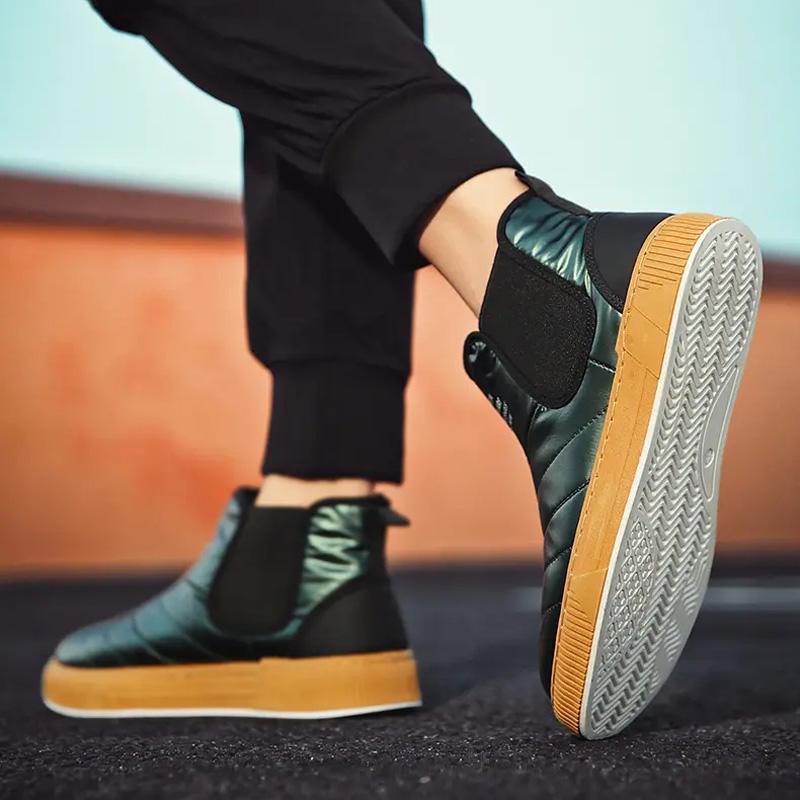 Mode Confortable Épaisses Bottes de Neige Hiver Bottes Chaudes en Coton pour Homme Classique Simple Sport de Plein Air et Loisirs Bottes de Neige