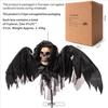 CZTSY Halloween Glowing Black Wing Bat Skeleton Reaper Pendant Sound Activated Decoration Electric Induction Luminous Atmosphere