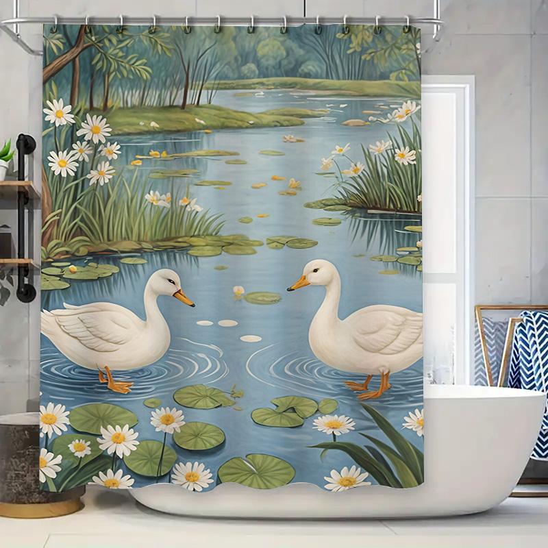 

Bath Shower Curtain Decorative Waterproof Home Decor Printed 180X240Cm Polyester Fabric Blue Yellow Purple Green Red Water Drop W60H190(CM)-1 Pcs