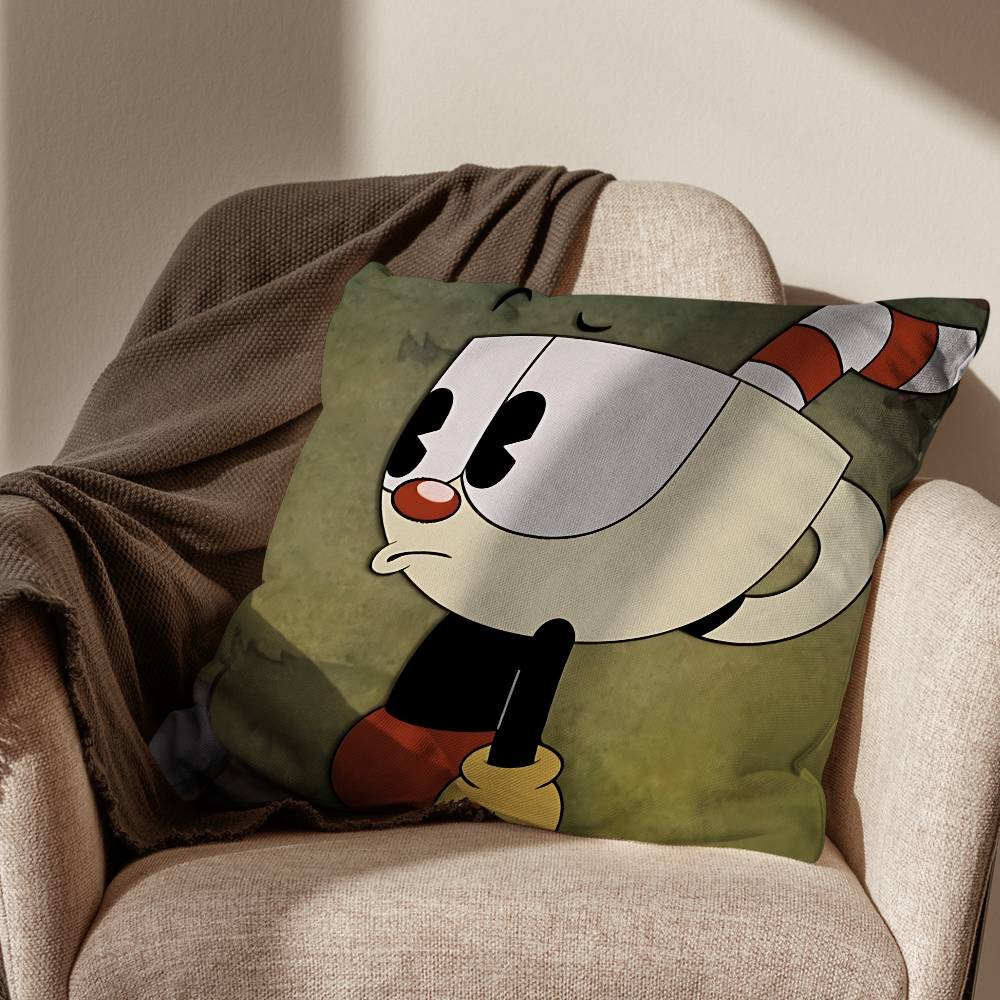 

Pass quickly Mugman Cuphead Pillow Case Pillow Case Living Room Sofa Cushion Cover Suitable For Home Bedroom Room Decoration 30x30cm
