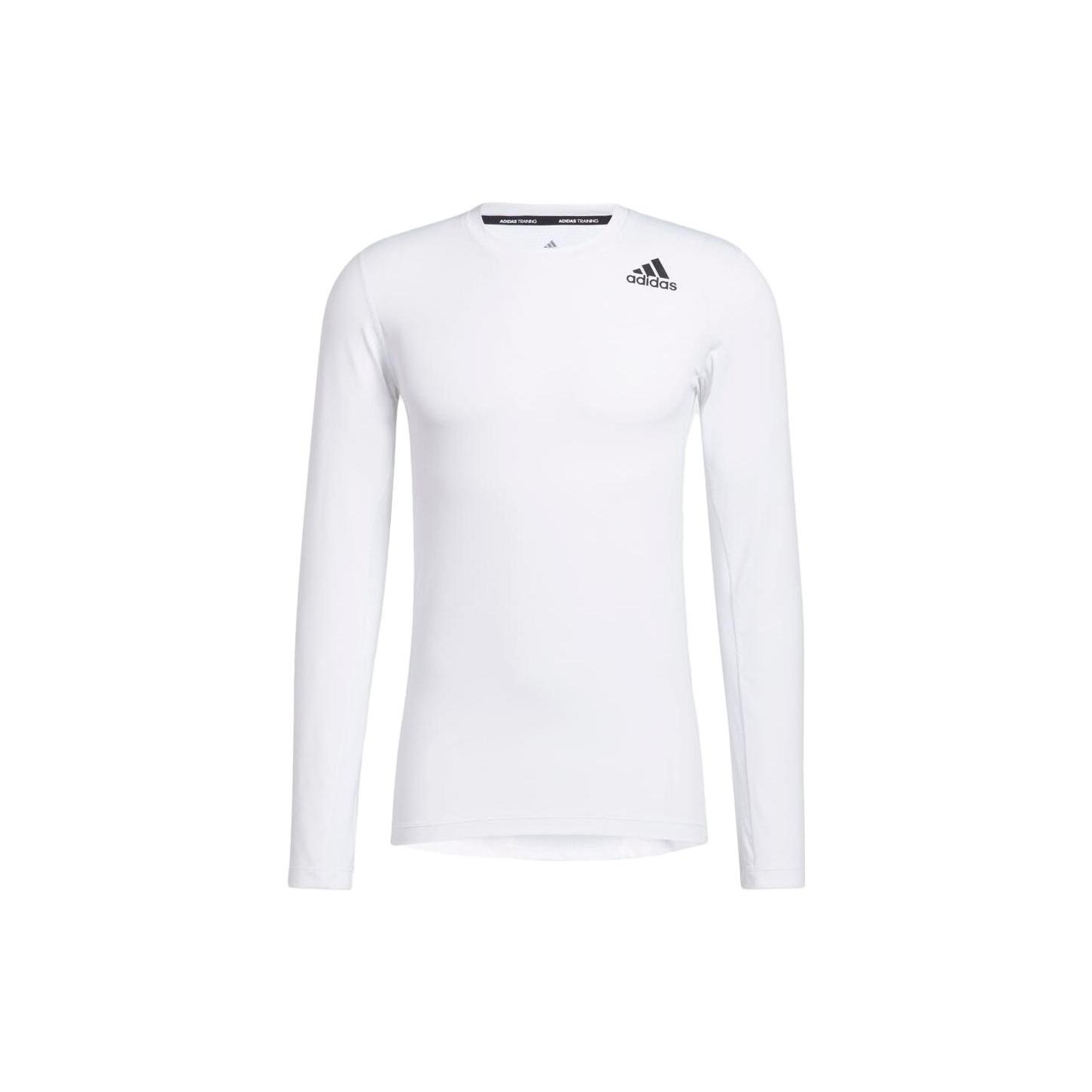 adidas Tech Fitted Long Sleeve T-Shirt White Black Men s GL9893 XXL
