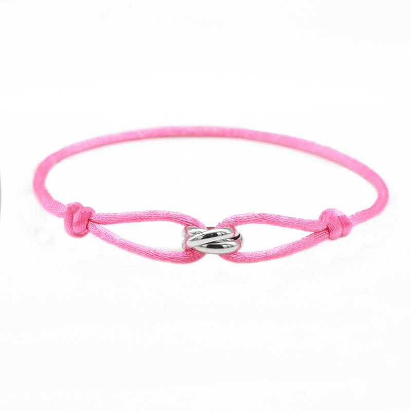 Braccialetto lucky con perline per coppia, amicizia, anelli in acciaio inossidabile, regolabile, impermeabile, braccialetto per amanti per donne, uomini, gioielli
