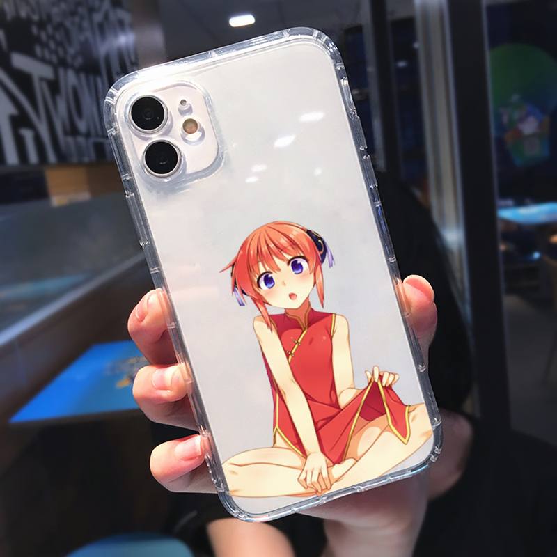 Kagura Gintama Anime lustige Telefon Fall Transparent weiche Für iphone 12 11 13 7 8 6 s plus x xs xr pro max mini