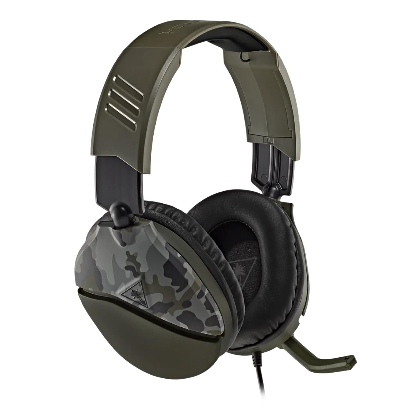 

TURTLE BEACH Gaming Headset Lightweight 230g Headphones PS5 PS4 Portable Game Console Xbox Smartphone Wired Flip Mute Microphone Recon 70 Green Camo