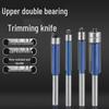 Double Bearing Chamfering Router Bit: Straight Edge Woodworking Tool
