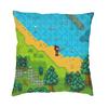 Stardew Valley Karte Kissenbezug Doppelseitig 3D-Druck Videospiele Wurfkissenbezug für Sofa Cooler Kissenbezug Heimdekoration