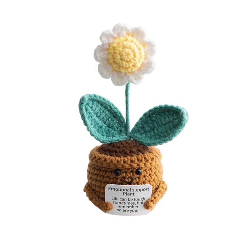 Homemade Crocheted Plant Pots Creative Knitted Pots Cute Positive Encouragement Pots