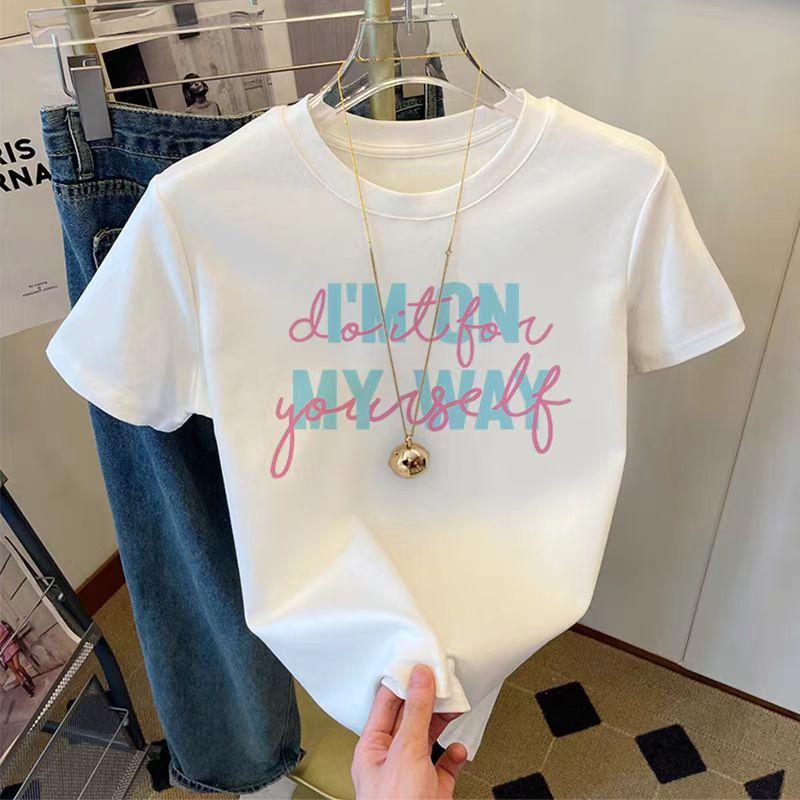 2025Printed Short Sleeve Plus Size Women's Short Sleeve T-Shirt Summer Loose Women's T-Shirt High Quality Letter Pattern CCXX209
