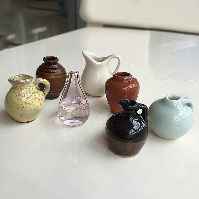 8Pcs Set Mini Ceramic Vase Design Magnet Refrigerator Magnet Diy Fridge Magnet For Flower For Flower Refrigerator Decorations