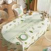 Oval Rectangular Universal Table Waterproof Tablecloth  Green Oil Proof Pvc Table Cover  Dining Table Cover Coffee Shop Decor