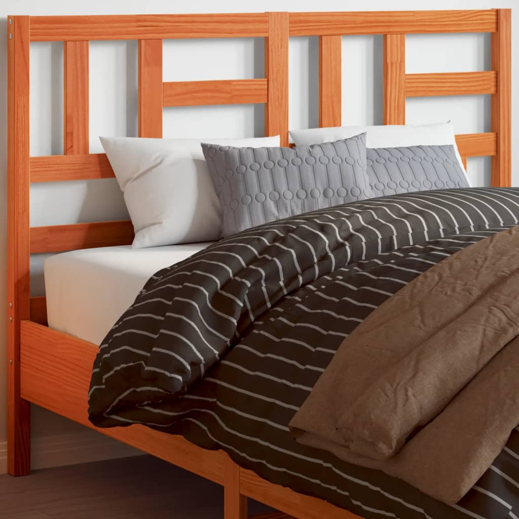 Headboard Wax Brown 160 Cm Solid Pine Wood