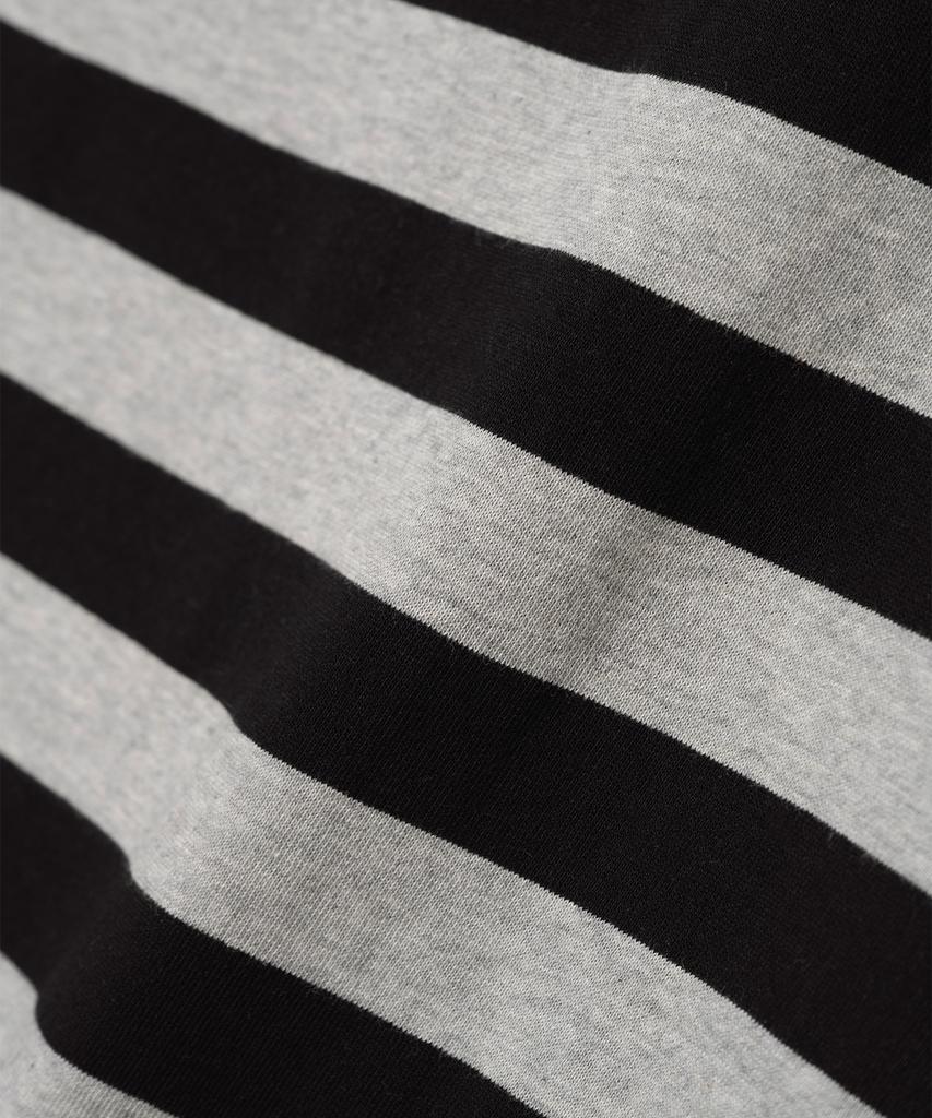 MILLO WOMEN Off-Shoulder Striped T-Shirt [Black]