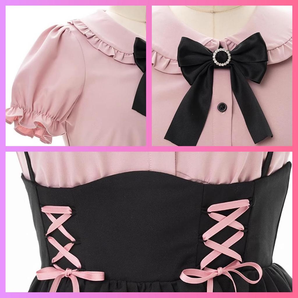 Landmine Style Outfit Ribbon Battle Girly Style Blouse and Set Size Long [Rowaica] Women's Set, Overalls, Mass-Produced Outfit, Skirt, 2-Piece (JP,